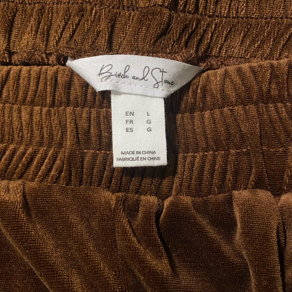 Velour wide leg sweat pant